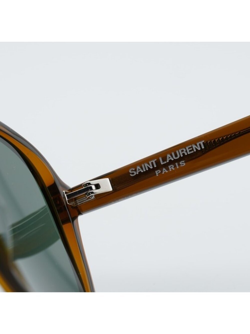 Saint Laurent SL545 004 Sunglasses Brown Aviator Frame, Green Lenses - Picture 9 of 11